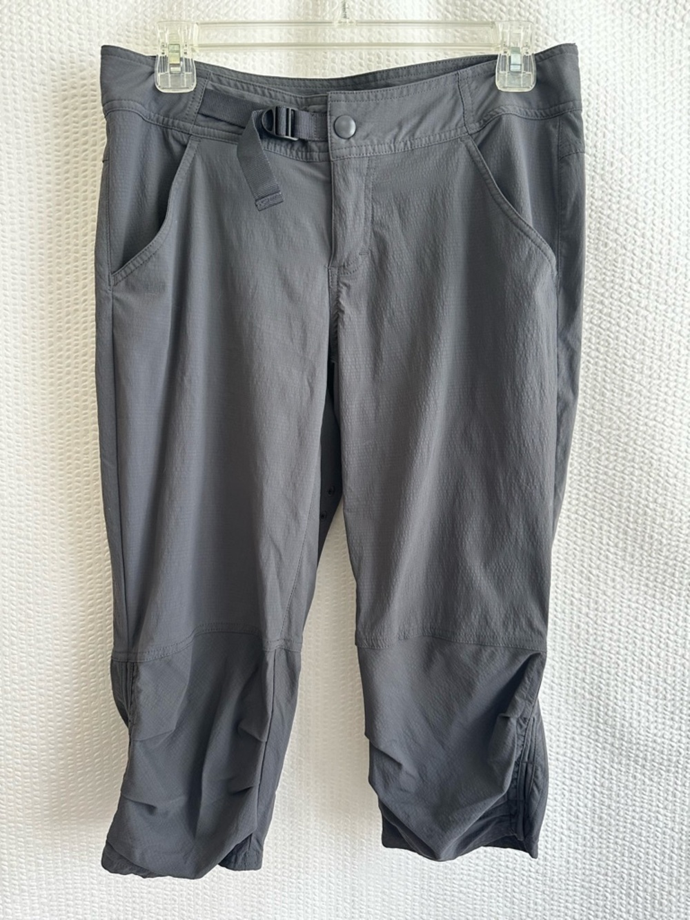 PRANA Jasmine Knicker Capri Pants Size 6 Gray Stretch Hiking Travel Cropped